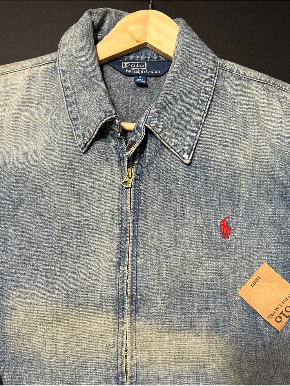 VTG Polo Ralph Lauren Denim Jacket with Yellow Teddy Bear Graphic Size M New - Picture 5 of 16